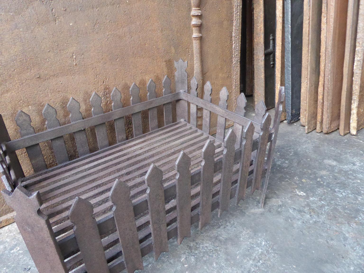 English Neo Gothic Style Fireplace Grate, Fire Grate 2