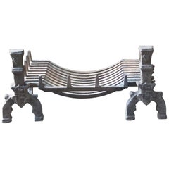 English Neo Gothic Style Fireplace Grate, Fire Grate