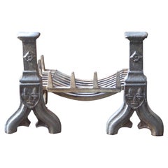 English Neo Gothic Style Fireplace Grate, Fire Grate