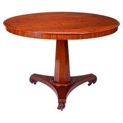 English Neoclassic mahogany circular tilt top pedestal table, c. 1830