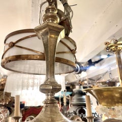 English Neoclassic Silver Plated Chandelier