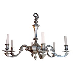 English Neoclassic Silver Plated Chandelier