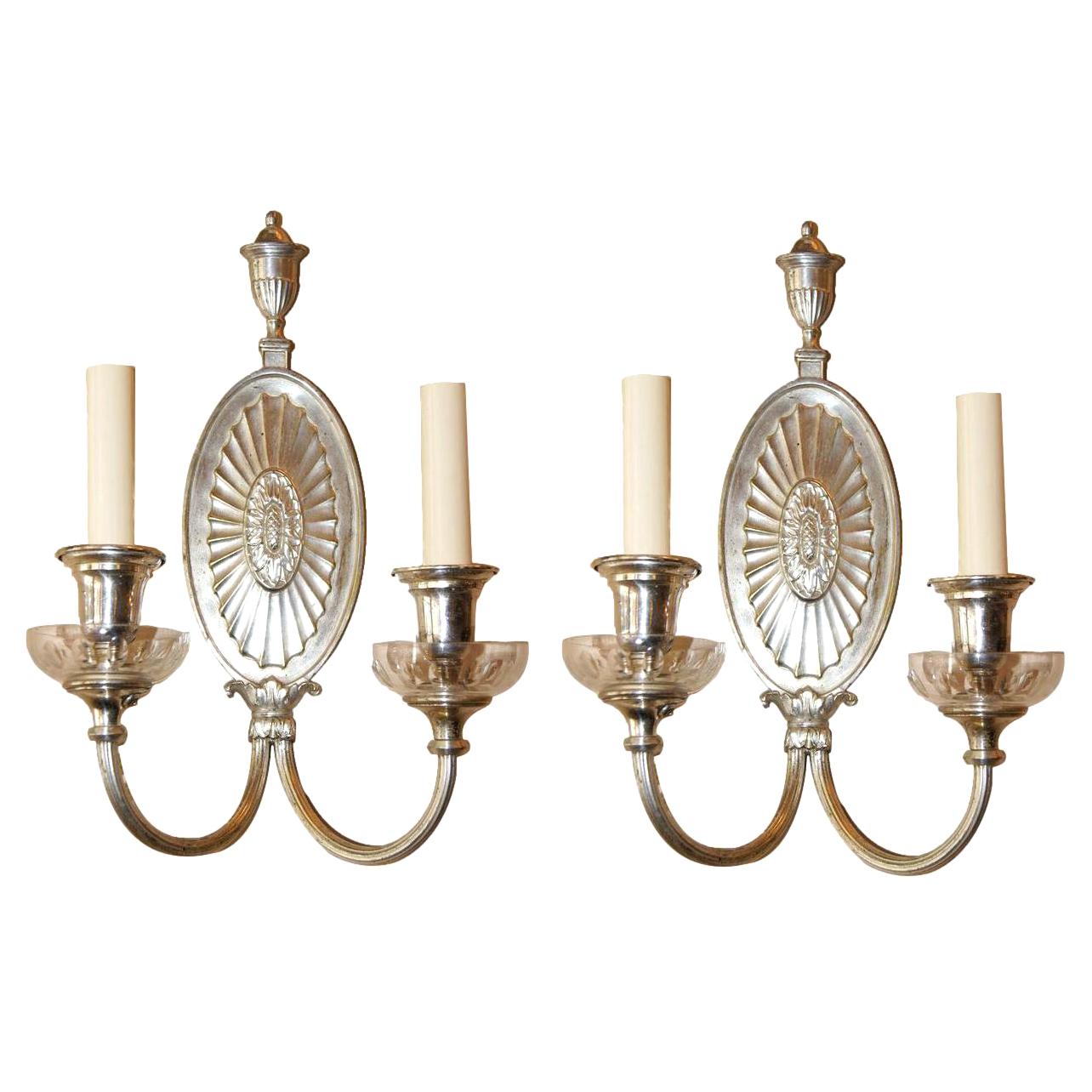 English Neoclassic Silver Sconces For Sale