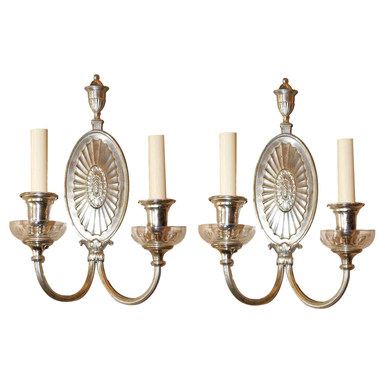 English Neoclassic Silver Sconces