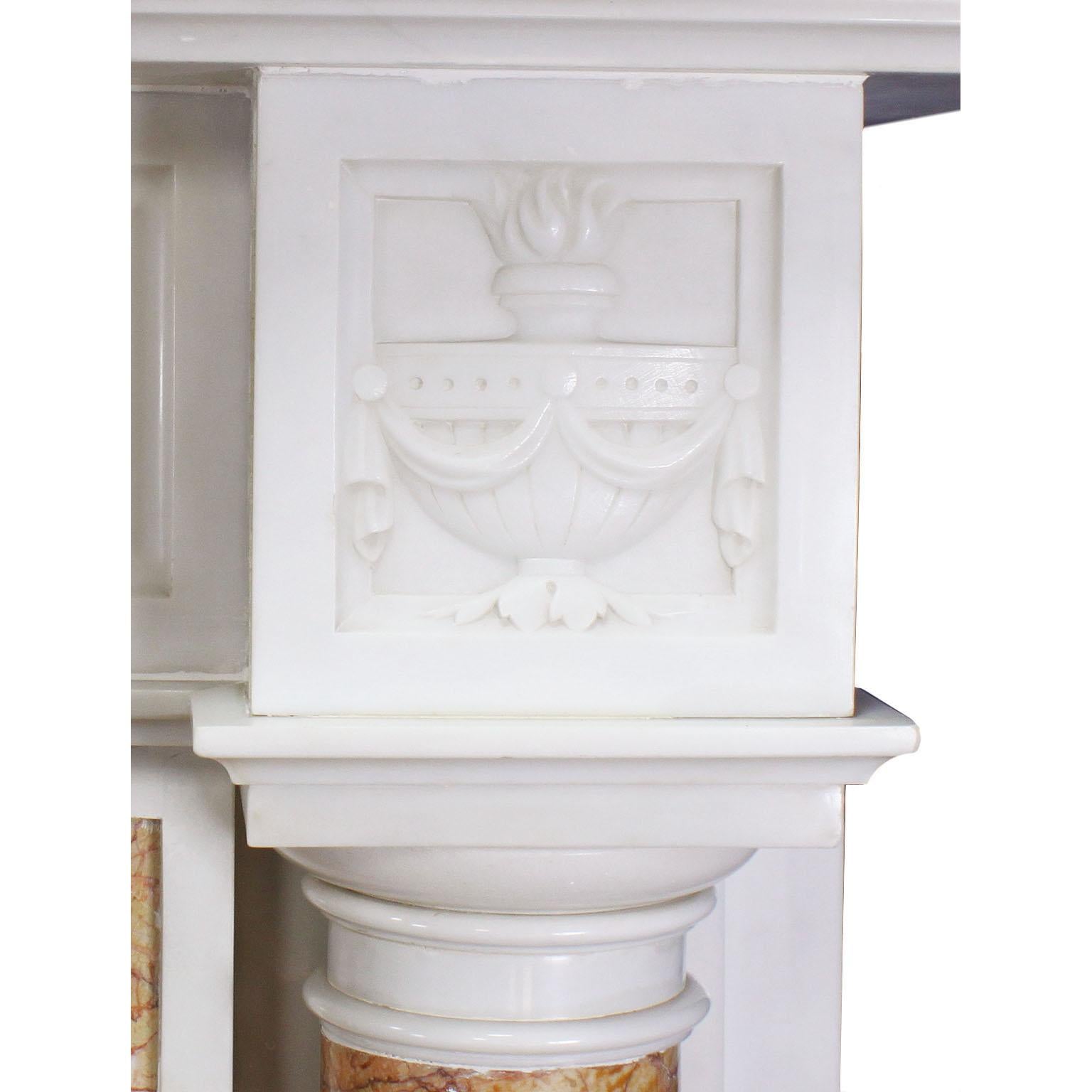 British English Neoclassical and Georgian Style Carved Fireplace Mantel, Spelling Manor For Sale