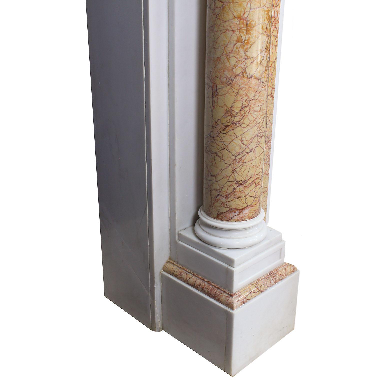 English Neoclassical and Georgian Style Carved Fireplace Mantel, Spelling Manor In Good Condition In Los Angeles, CA