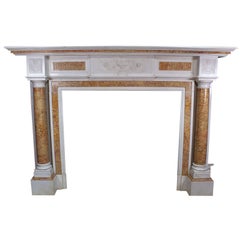 English Neoclassical and Georgian Style Carved Fireplace Mantel, Spelling Manor