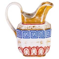 English Neoclassical Regency Porcelain Pitcher Jug 19th Century 