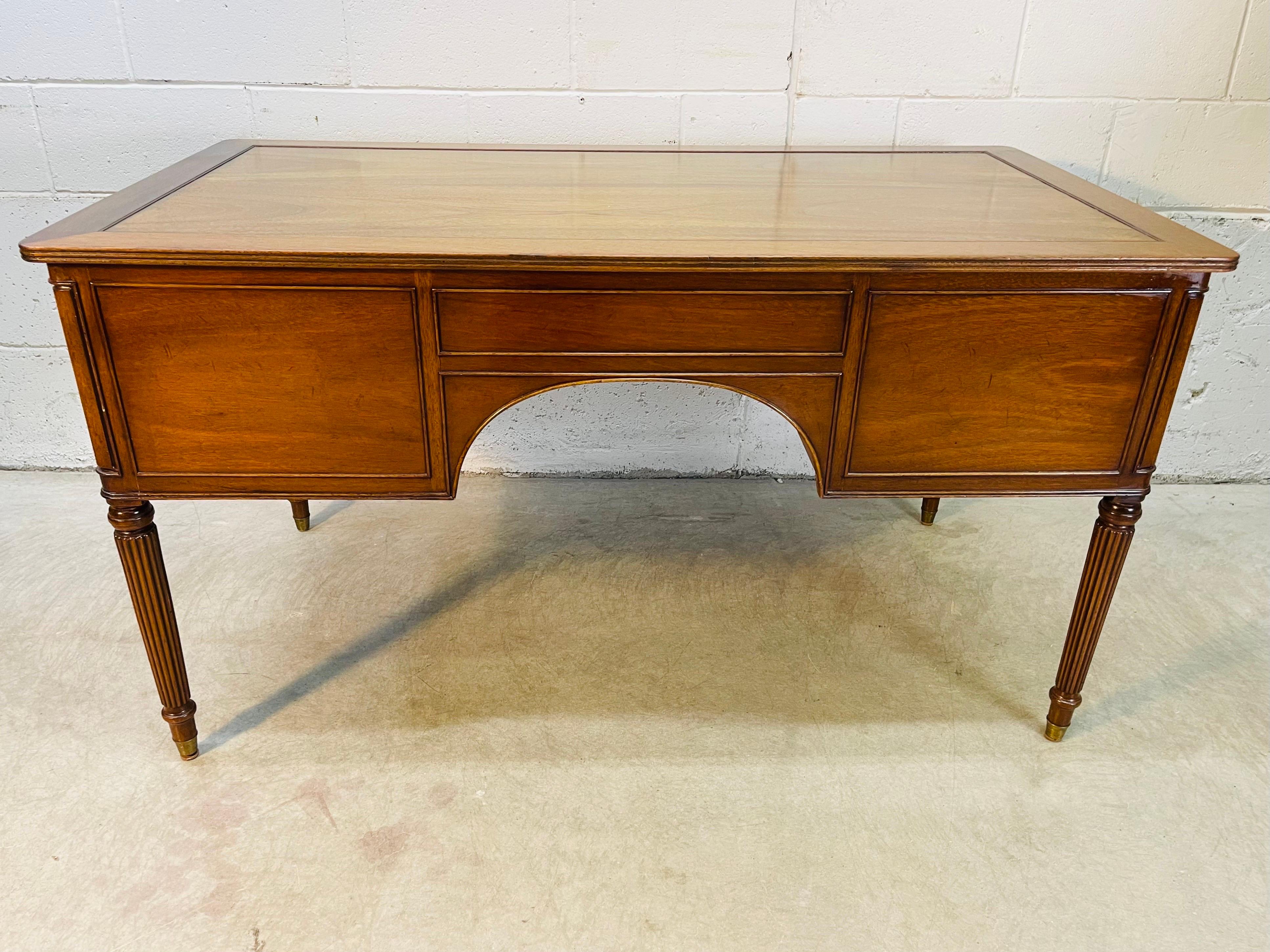 English Neoclassical Sheraton Style Mahogany Desk by Kittinger For Sale 6