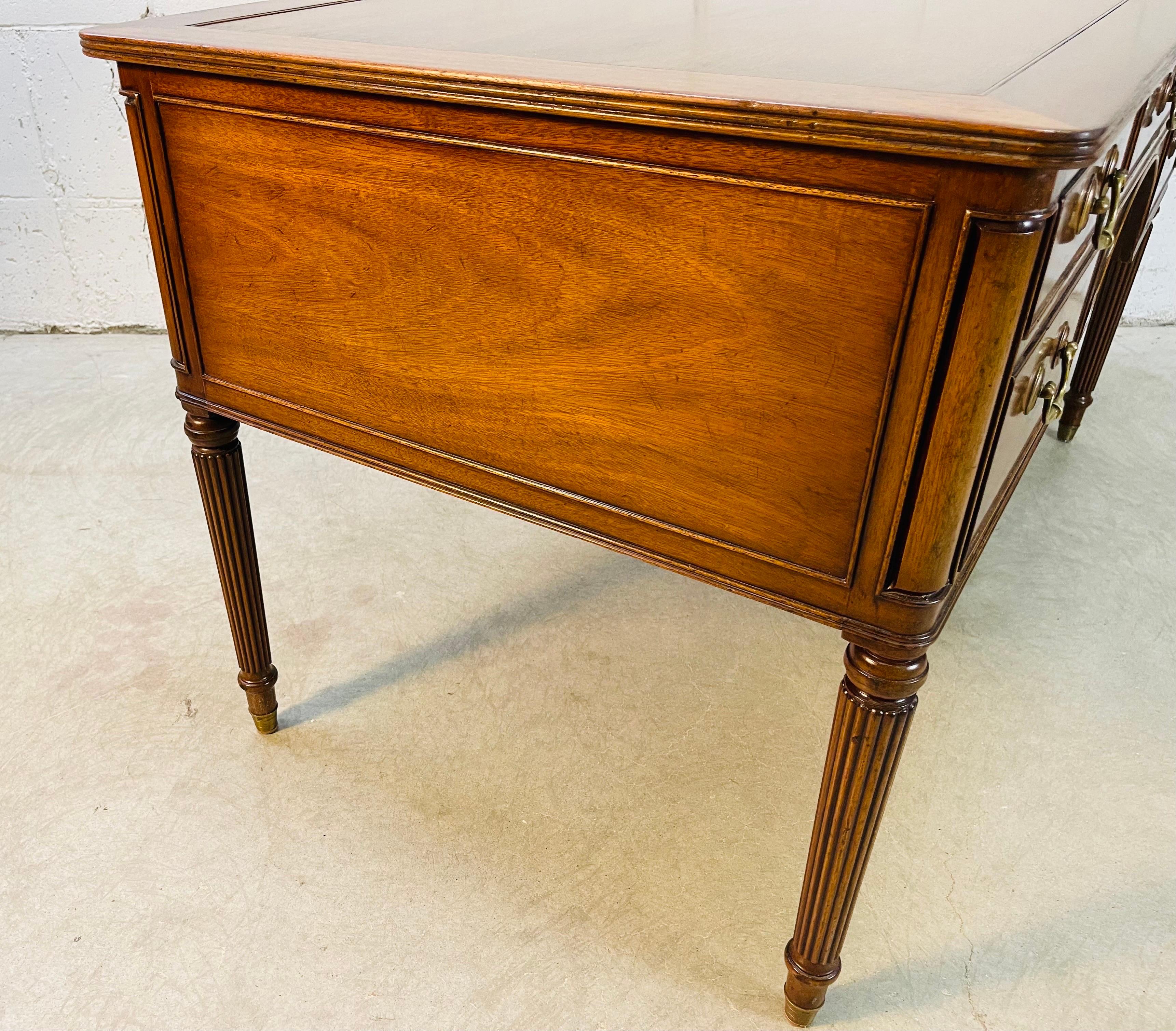 English Neoclassical Sheraton Style Mahogany Desk by Kittinger For Sale 5