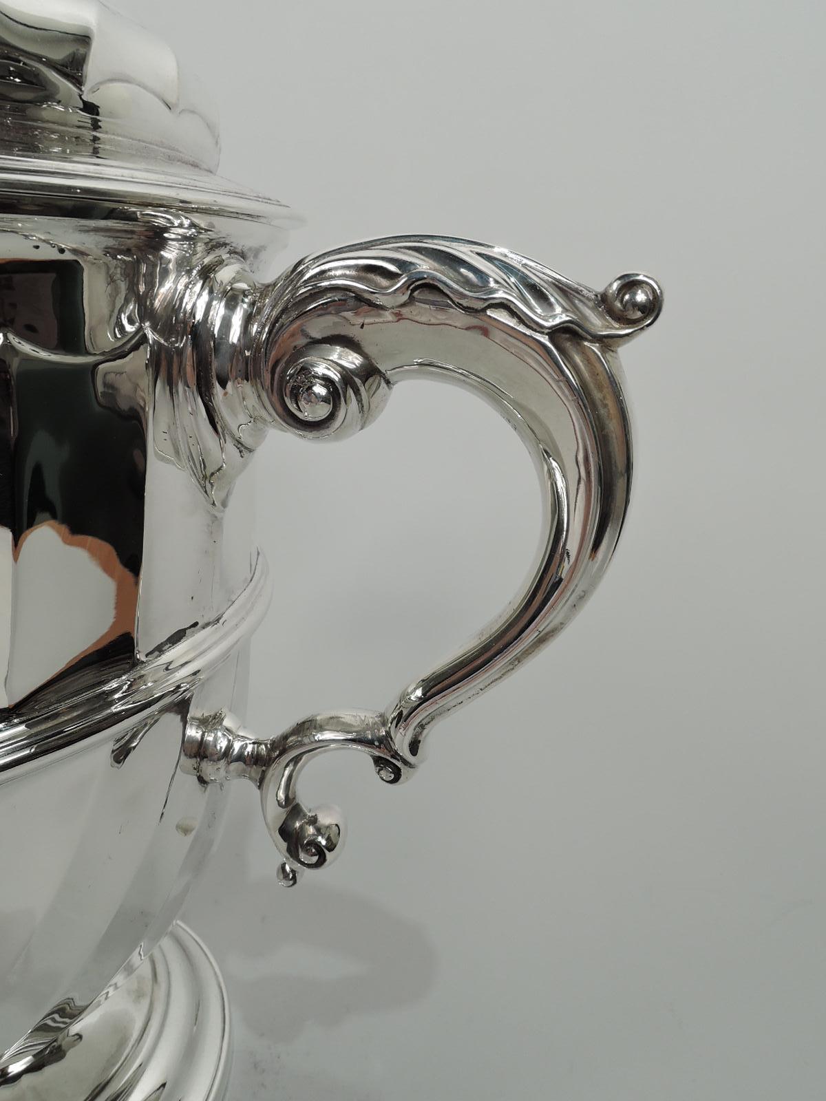 Mid-20th Century English Neoclassical Sterling Silver Covered Urn Trophy Cup