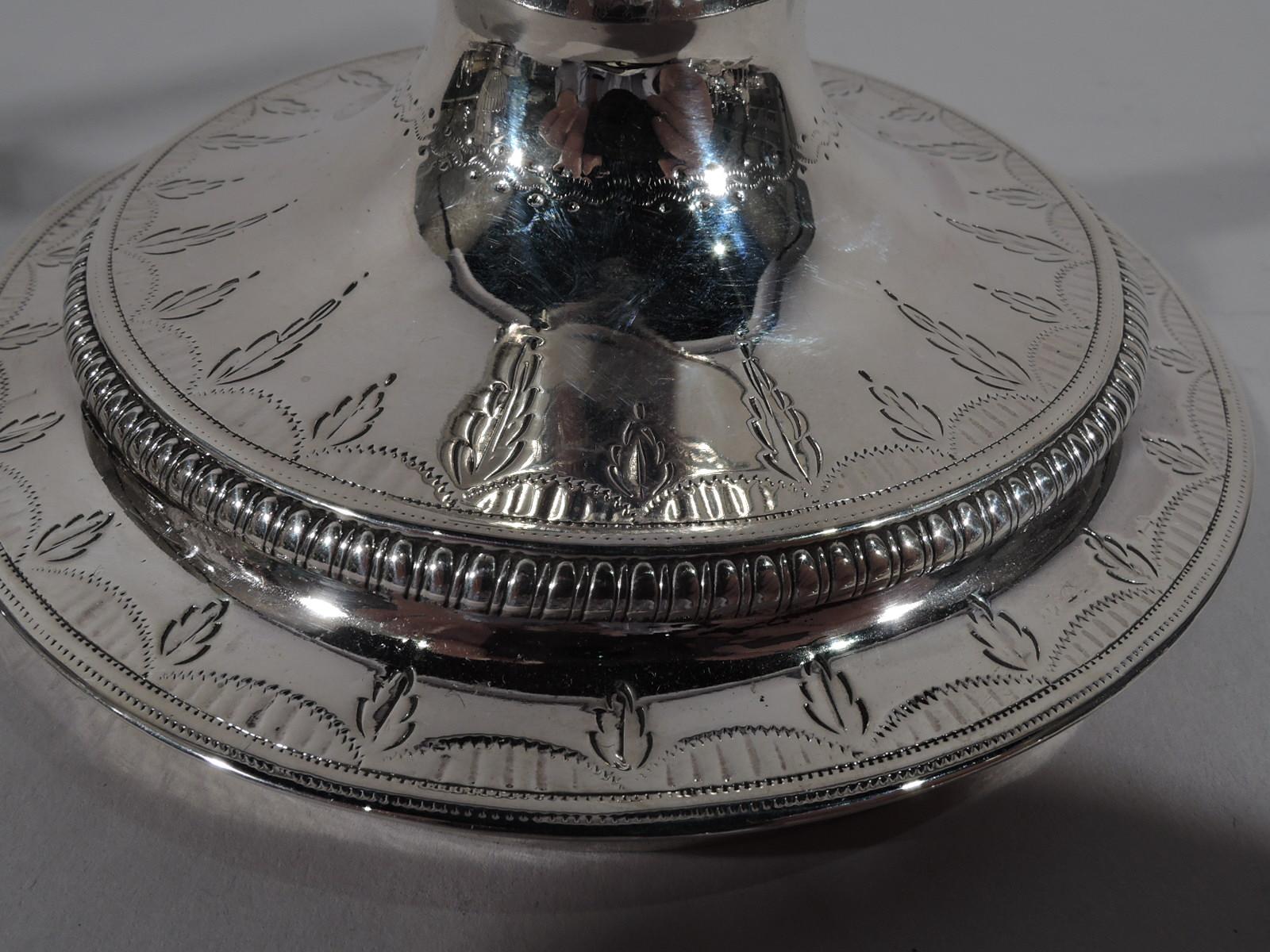 English Neoclassical Sterling Silver Trophy Urn with Horse Finial 3