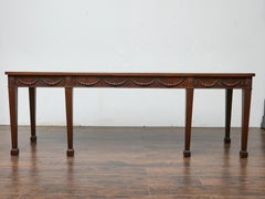 English Neoclassical Style 19th Century Mahogany Console Table with Carved Swags