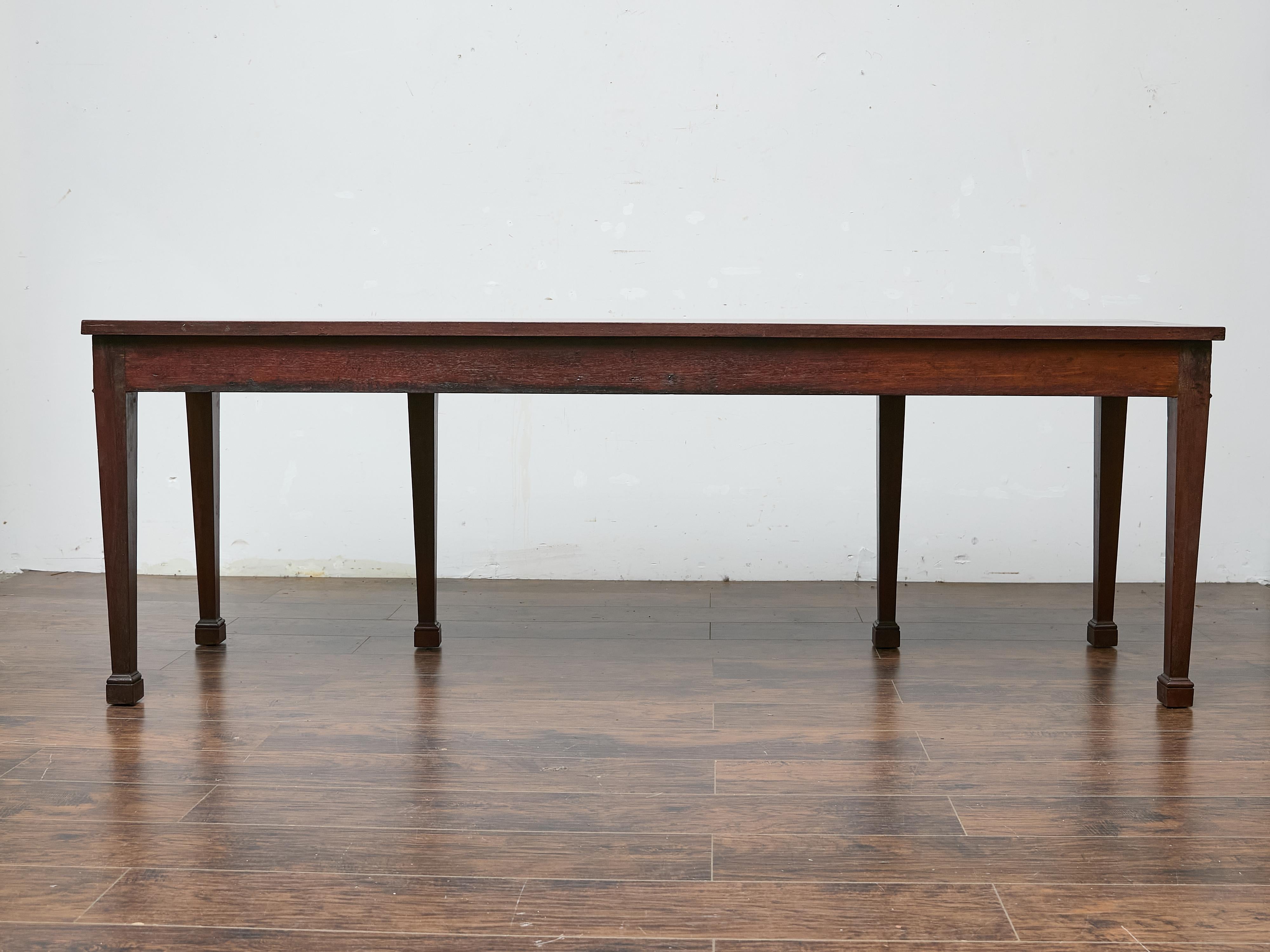 English Neoclassical Style 19th Century Mahogany Console Table with Carved Swags For Sale 5