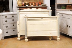 English Neoclassical Style 19th Century Small Bed's Headboard and Footboard