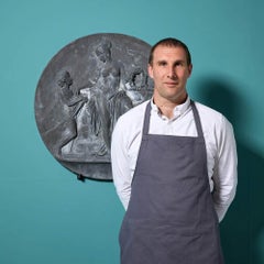 English Neoclassical Style Lead Roundel After Thorvaldsen