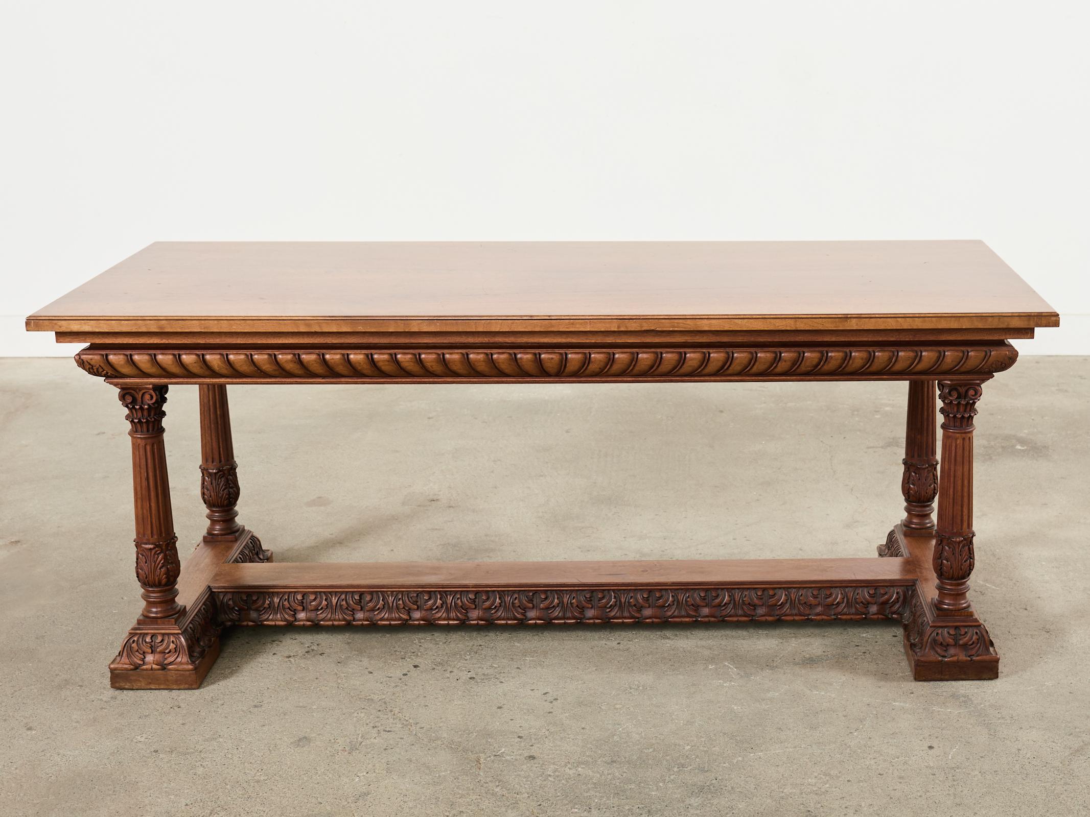 English Neoclassical Style Mahogany Library Table or Writing Table For Sale 15