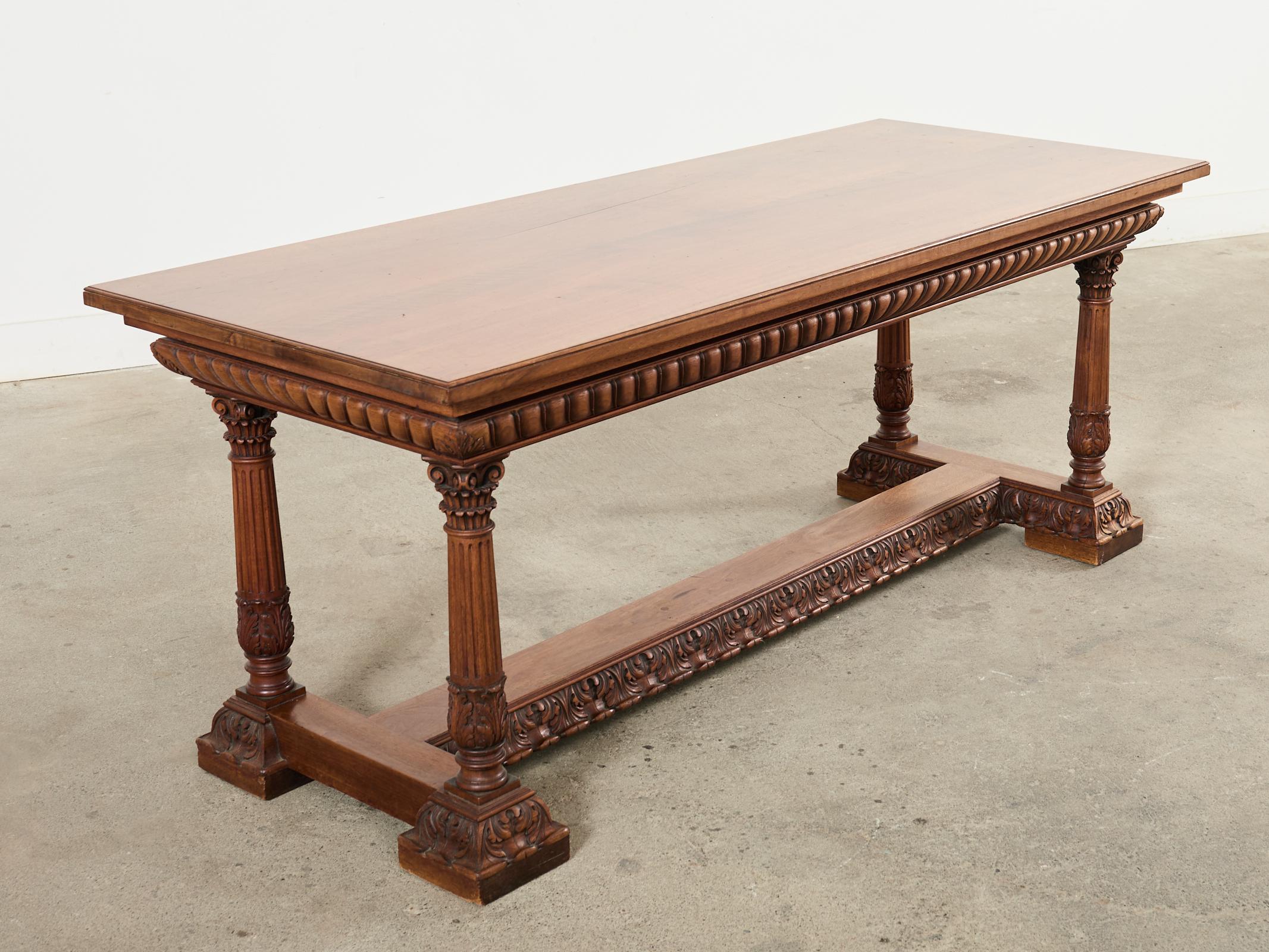 English Neoclassical Style Mahogany Library Table or Writing Table In Good Condition For Sale In Rio Vista, CA