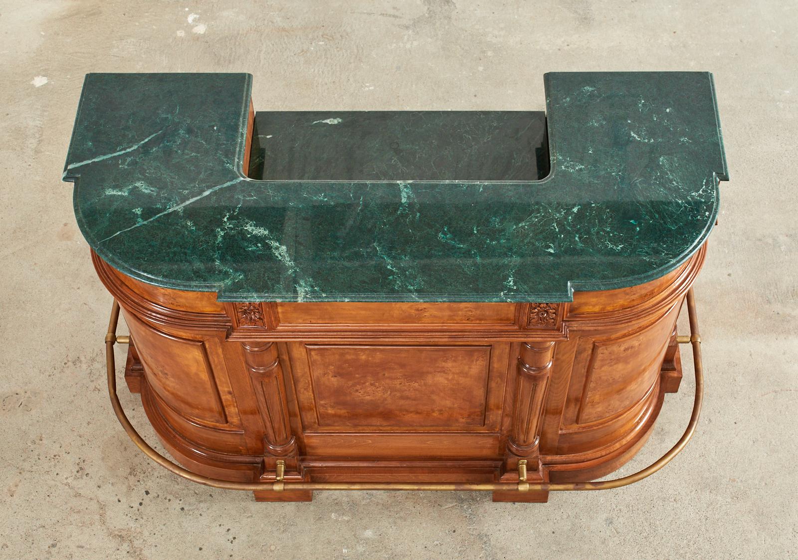 Hand-Crafted English Neoclassical Style Marble Top Demilune Dry Bar