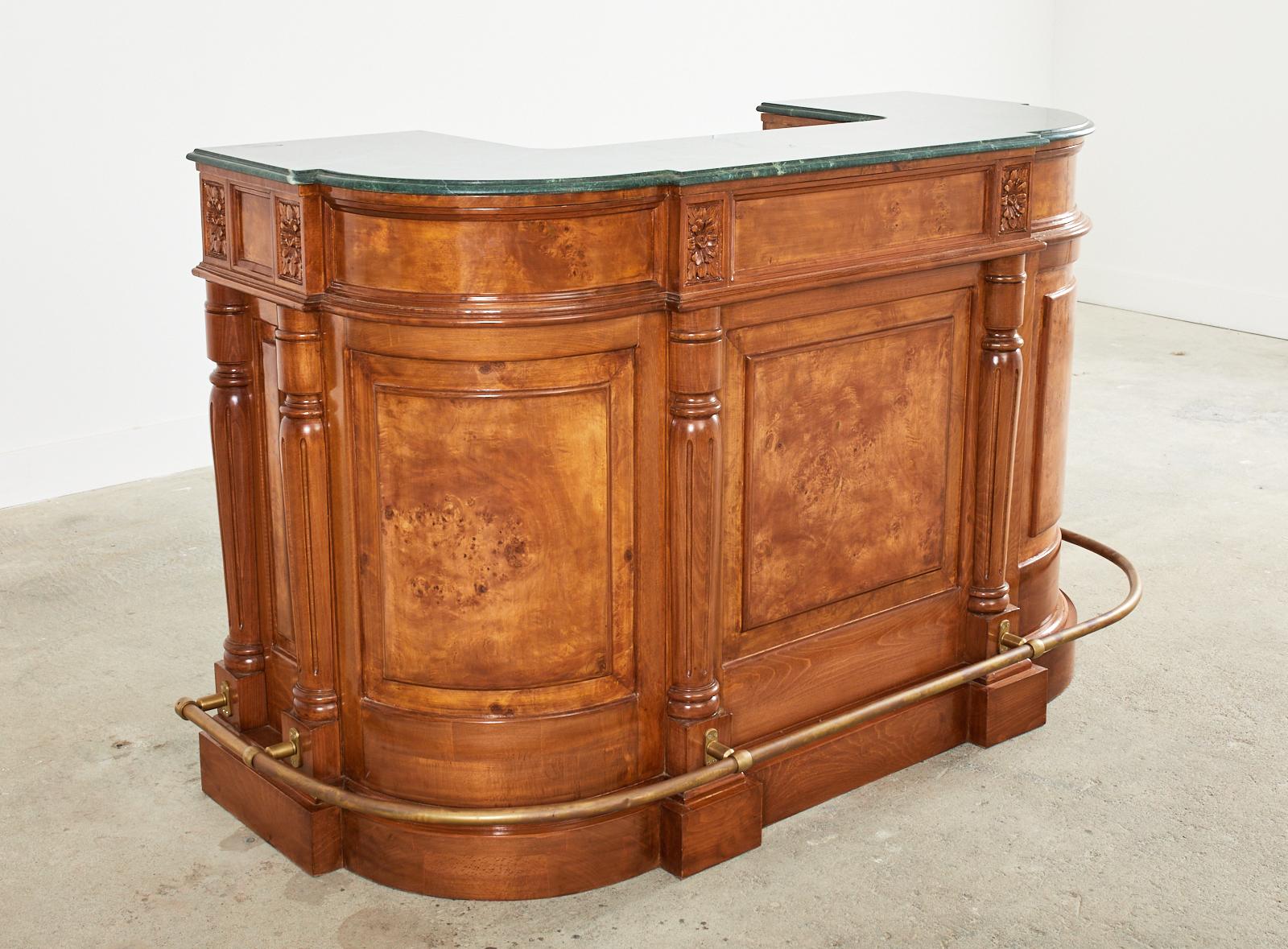 English Neoclassical Style Marble Top Demilune Dry Bar In Good Condition In Rio Vista, CA