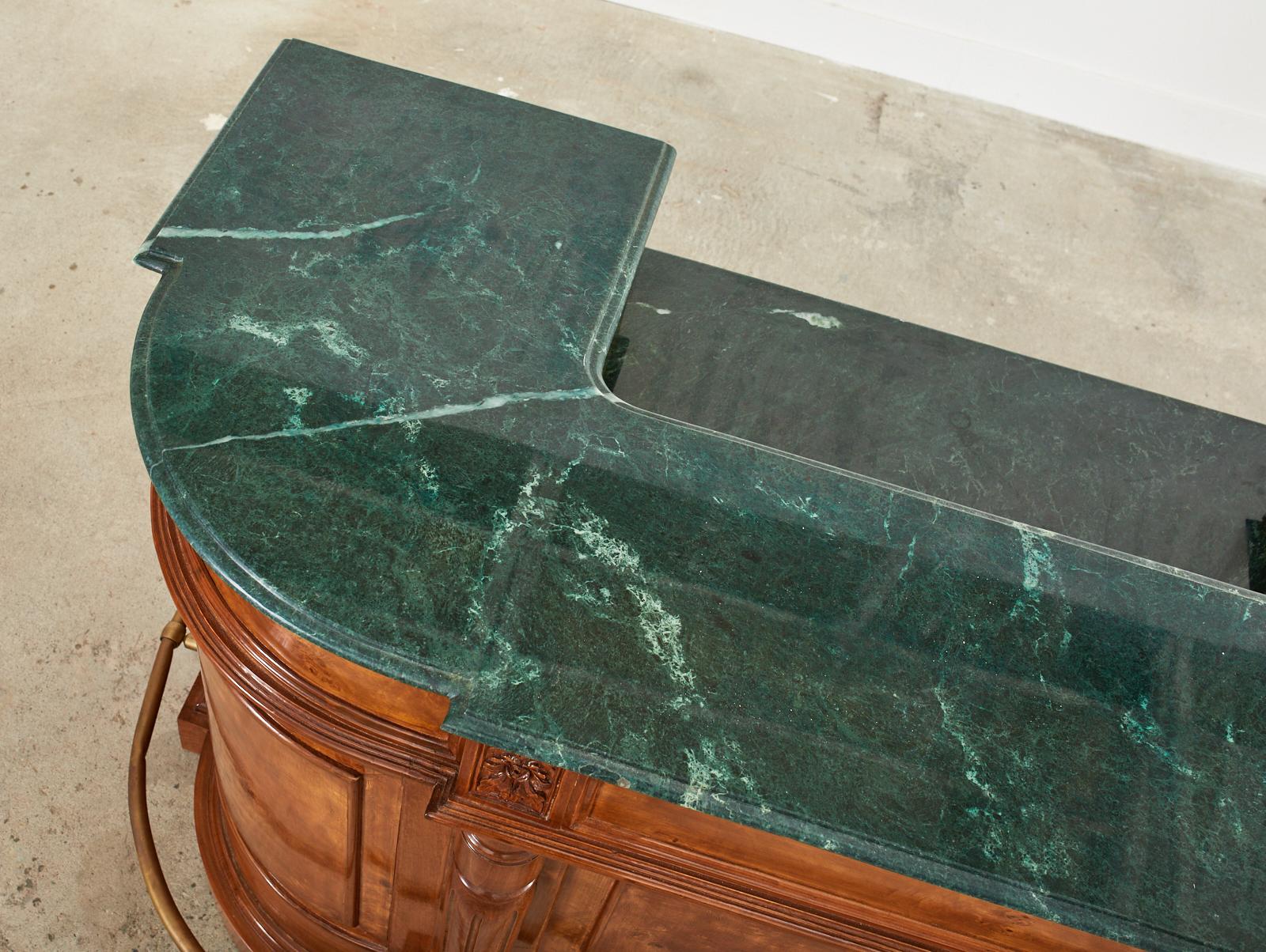 20th Century English Neoclassical Style Marble Top Demilune Dry Bar