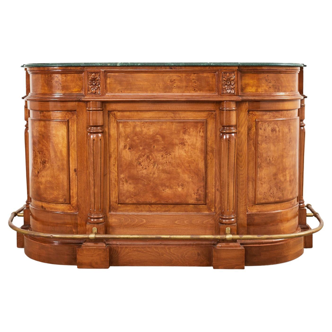 English Neoclassical Style Marble Top Demilune Dry Bar