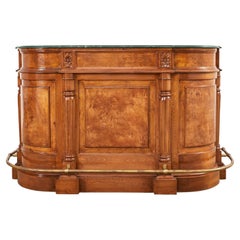 English Neoclassical Style Marble Top Demilune Dry Bar
