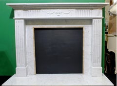 English Neoclassical Style Statuary Marble Fire Surround