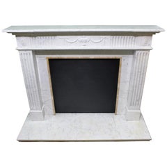 Vintage English Neoclassical Style Statuary Marble Fire Surround
