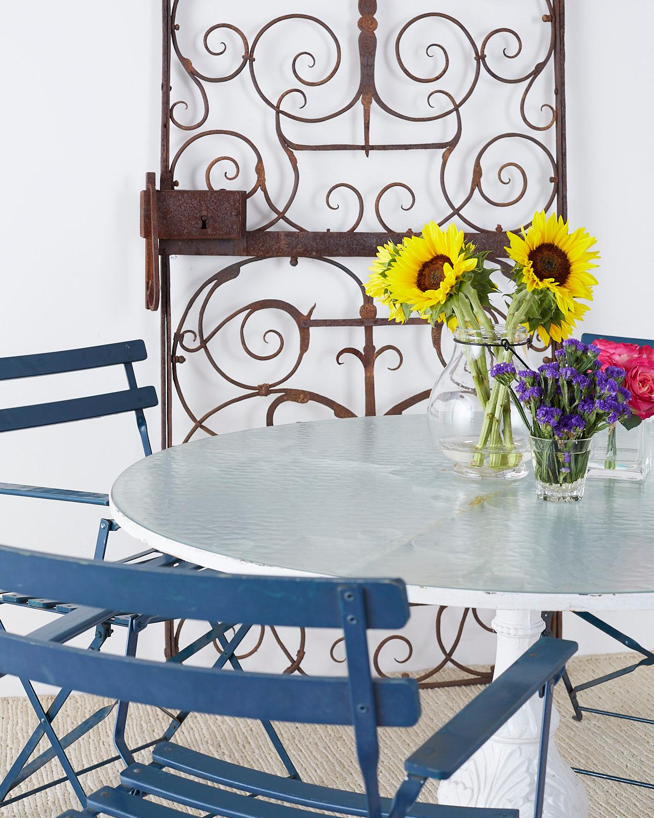 English Neoclassical Style Wrought Iron Patio Garden Table 4