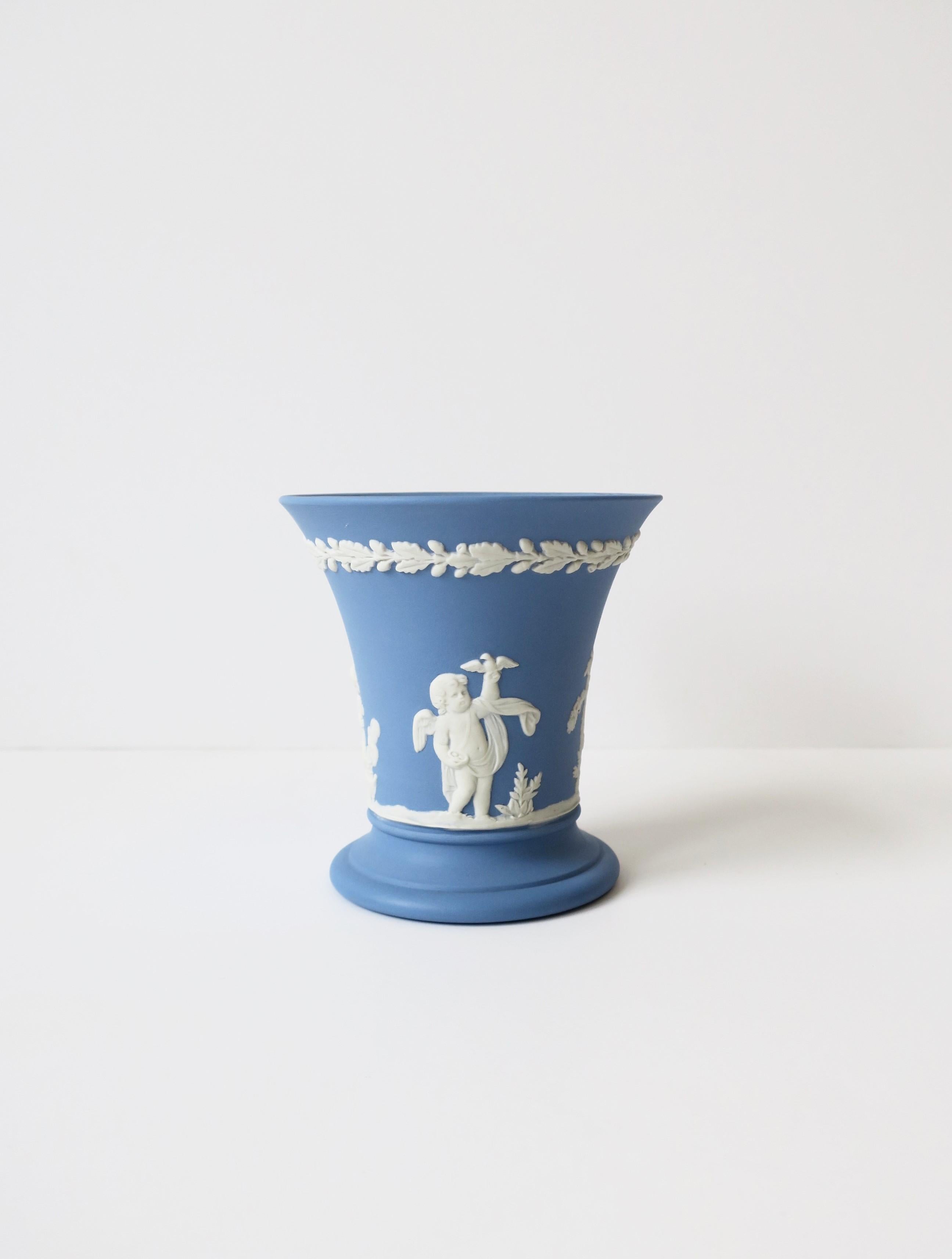 wedgwood vase blue and white