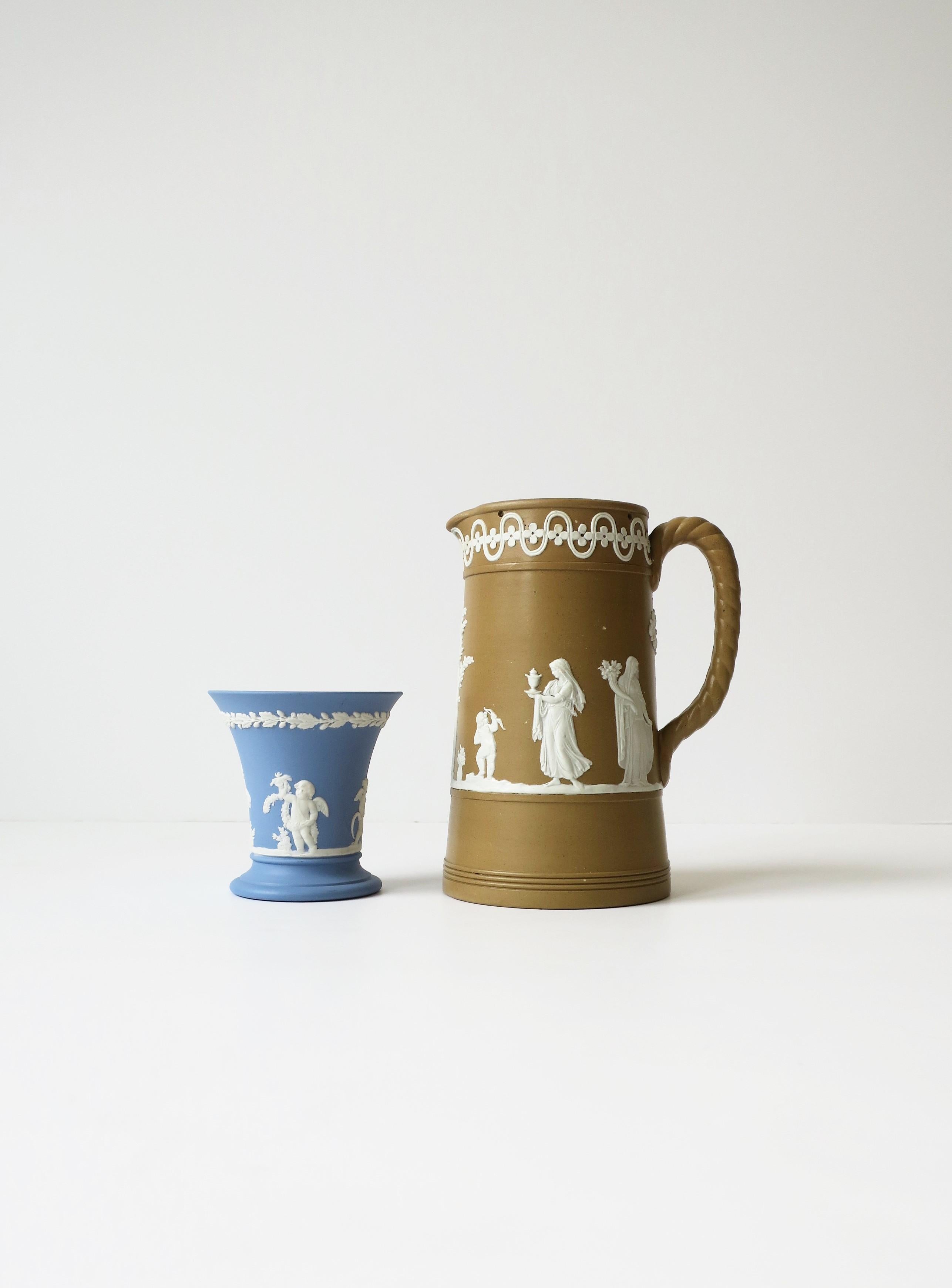 Stoneware English Neoclassical Wedgwood Jasperware Blue and White Vase
