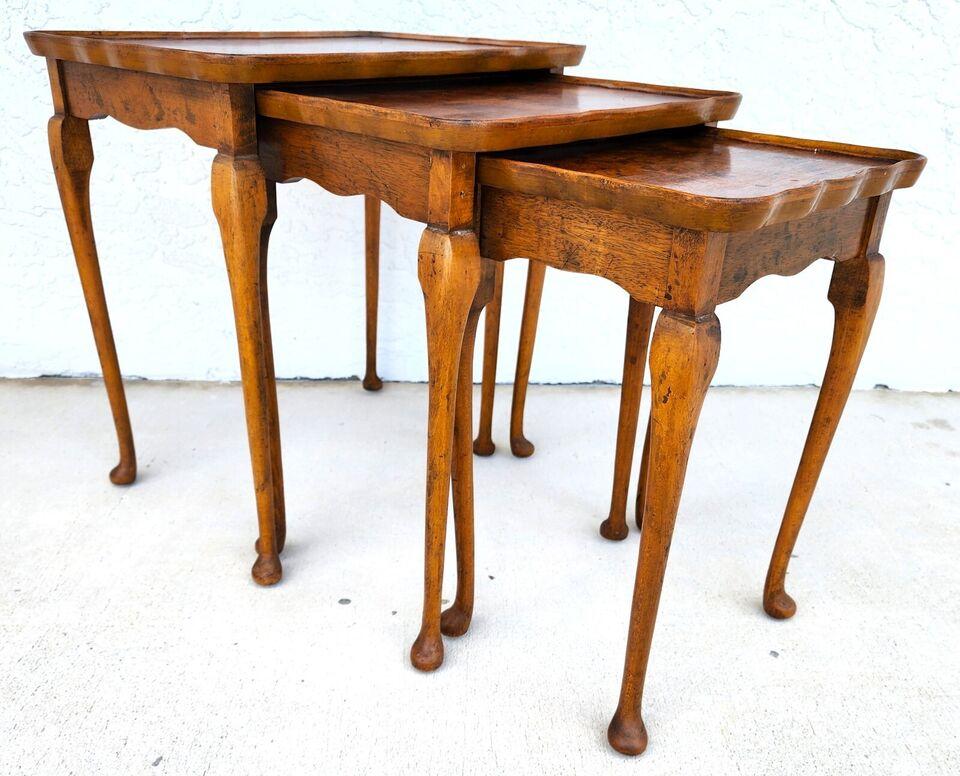 For FULL item description click on CONTINUE READING at the bottom of this page.

Offering One Of Our Recent Palm Beach Estate Fine Furniture Acquisitions Of A
Set of 3 English Nesting Tables by Bevan Funnell Reprodux

Approximate Measurements in