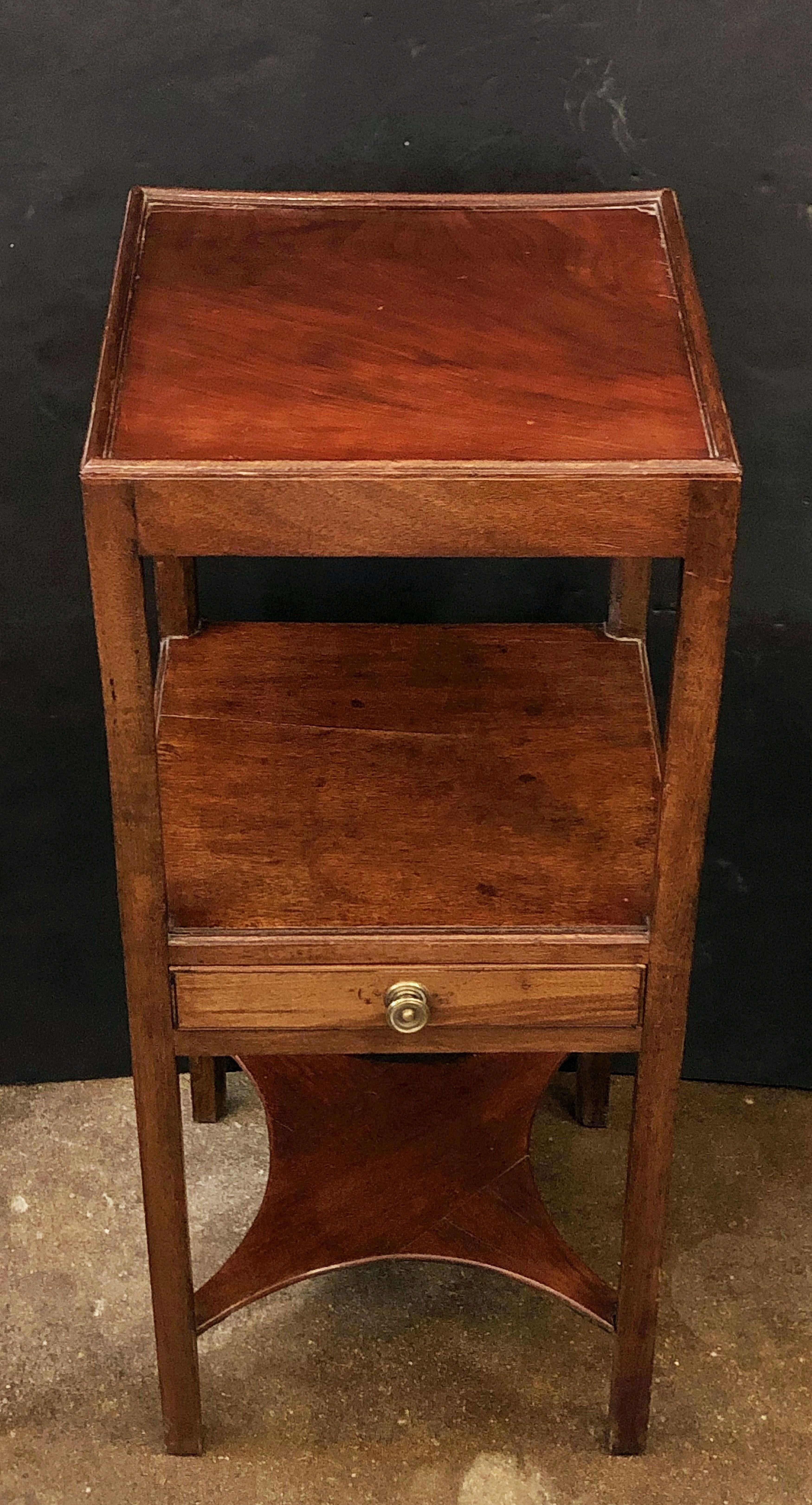 English Nightstand or Bedside Table of Mahogany with One Drawer 3