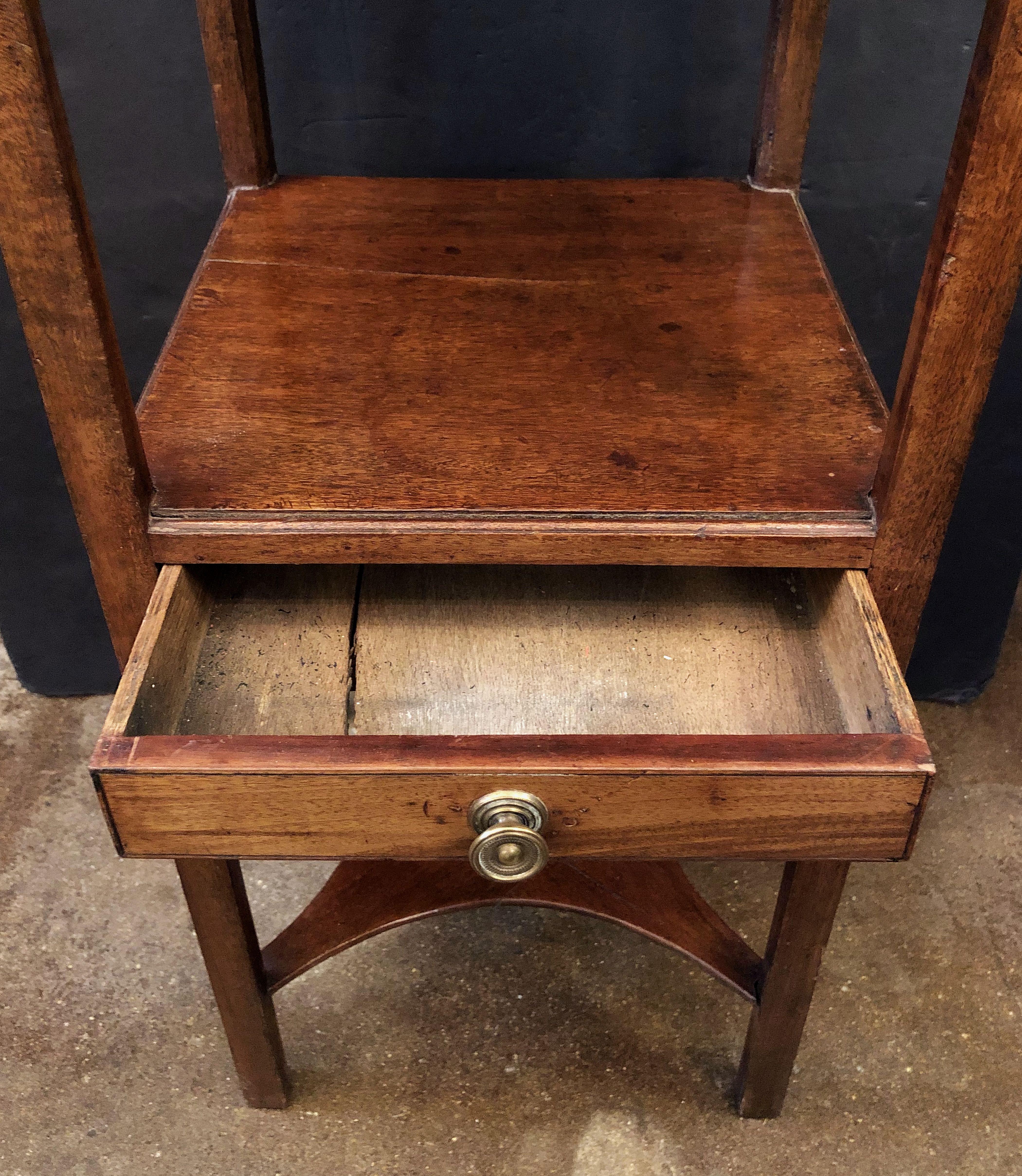 English Nightstand or Bedside Table of Mahogany with One Drawer 6