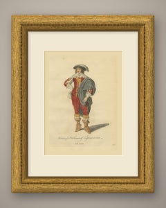 English Nobleman in 1640, Cavalier Dress with Plumed Hat, Jefferys Print, 1757
