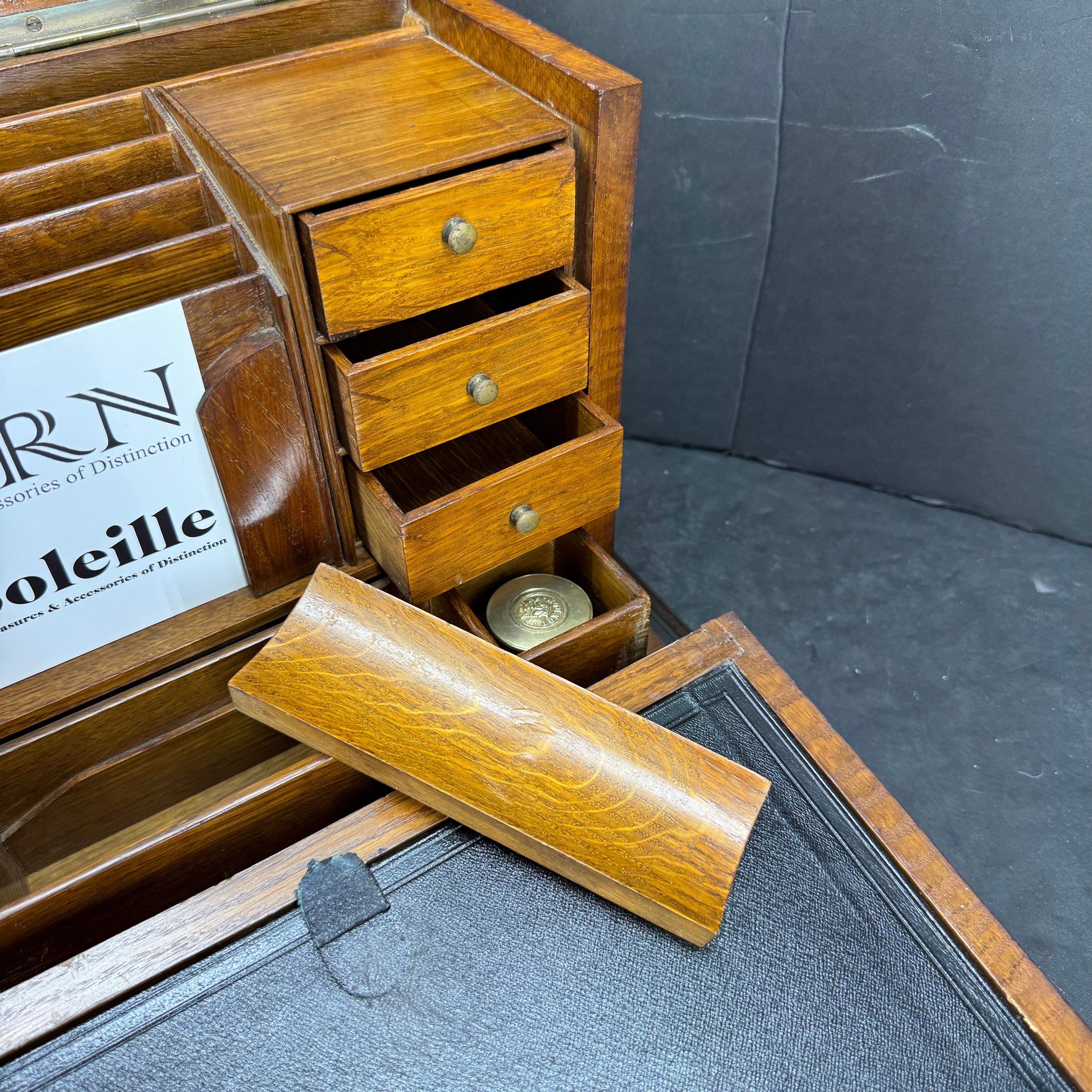 Englisch Notary Travel Mail Desk Korrespondenzkasten, um 1910 im Angebot 3