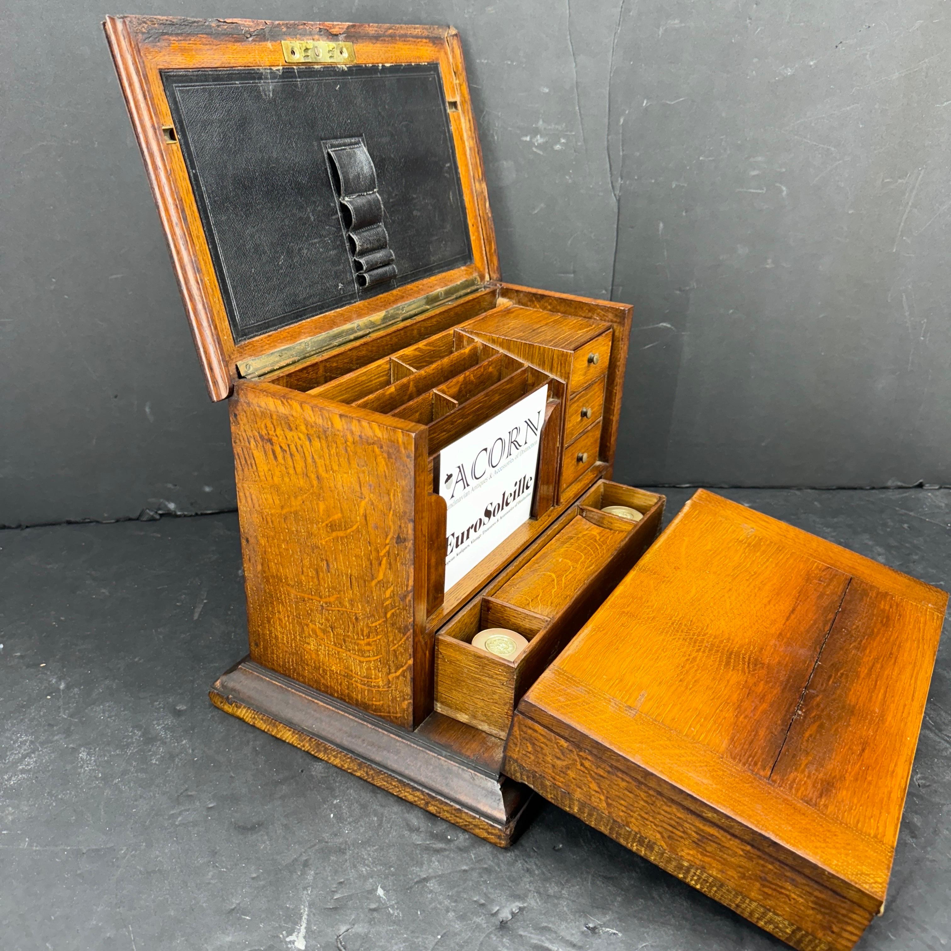 Englisch Notary Travel Mail Desk Korrespondenzkasten, um 1910 im Angebot 4
