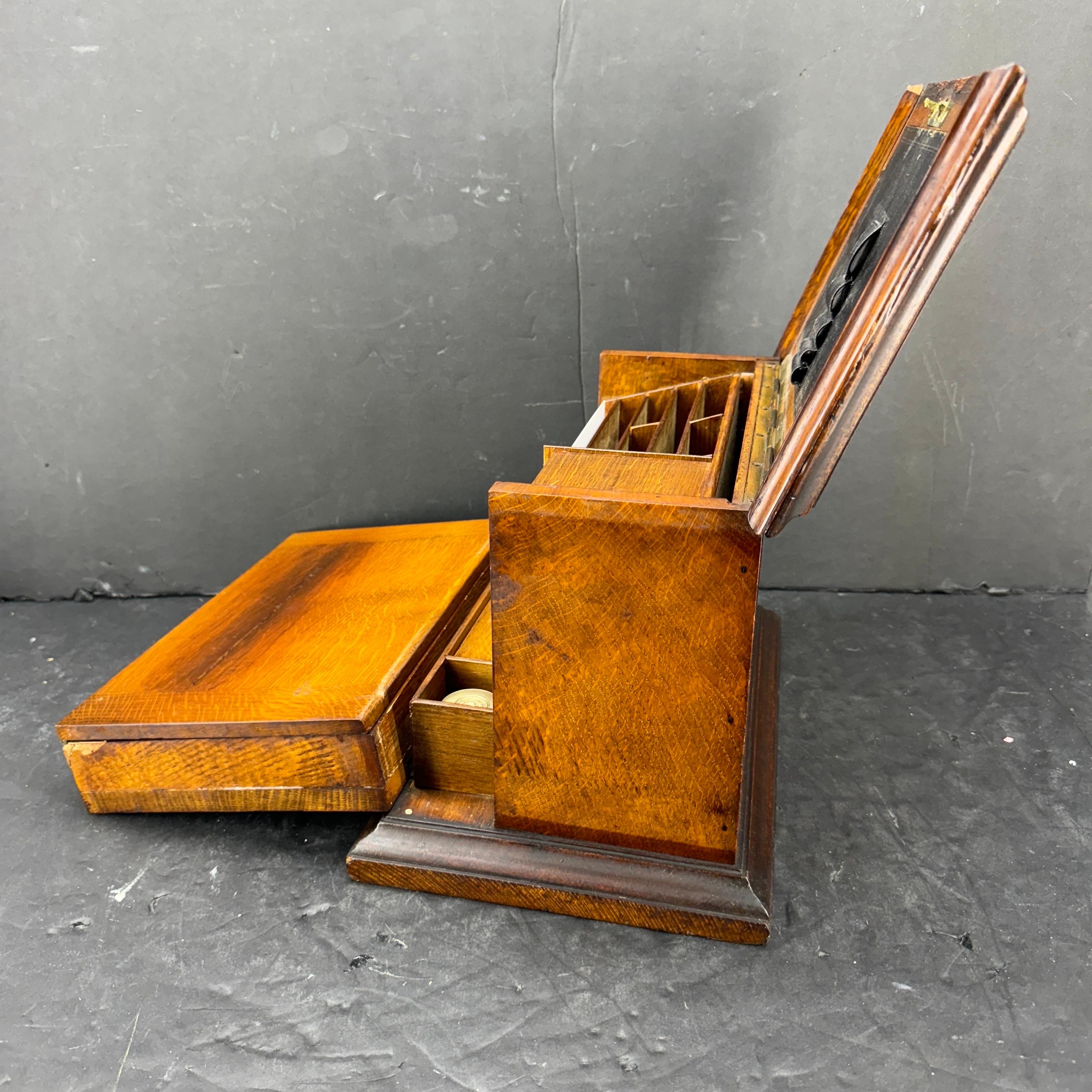 Englisch Notary Travel Mail Desk Korrespondenzkasten, um 1910 im Angebot 5