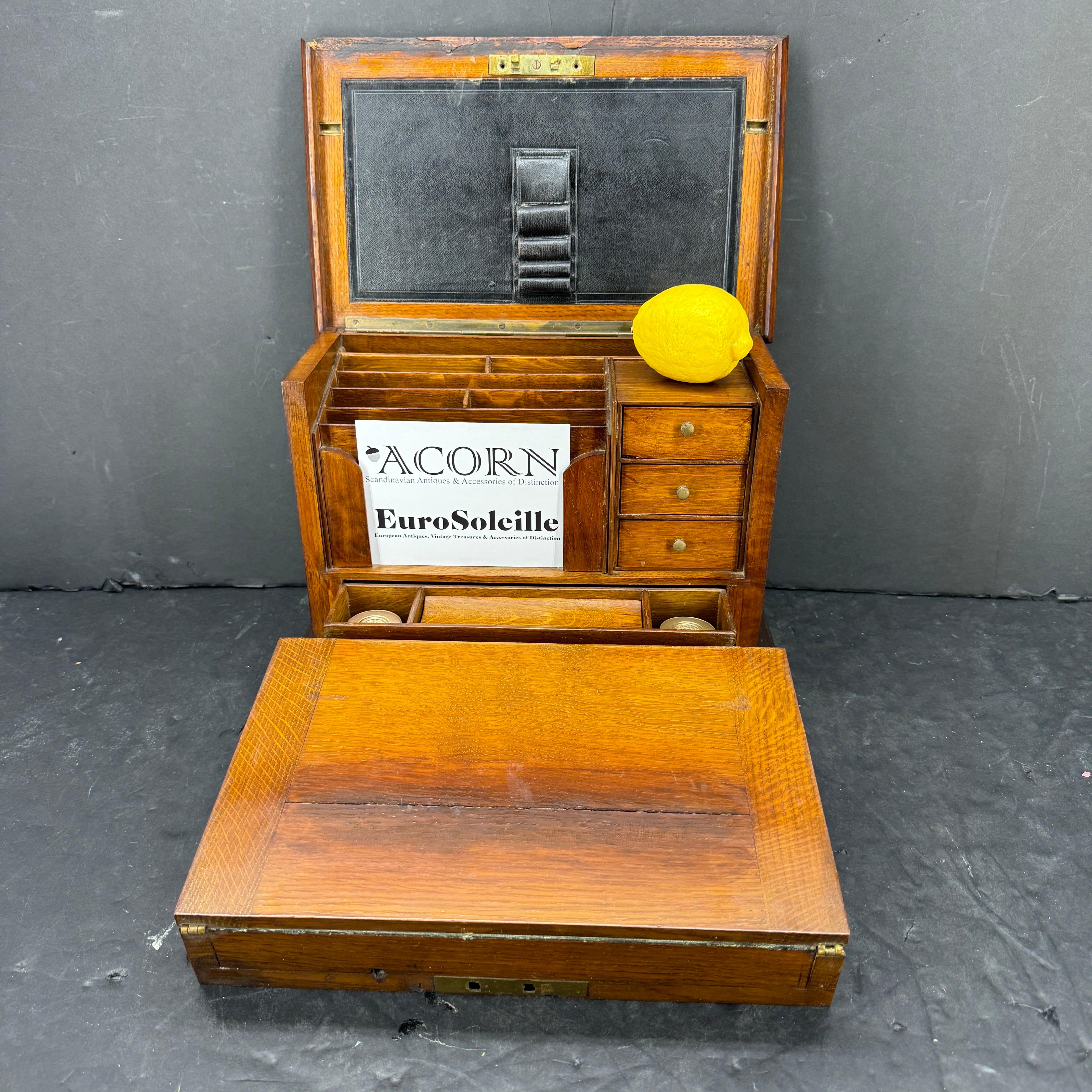 Englisch Notary Travel Mail Desk Korrespondenzkasten, um 1910 im Angebot 9