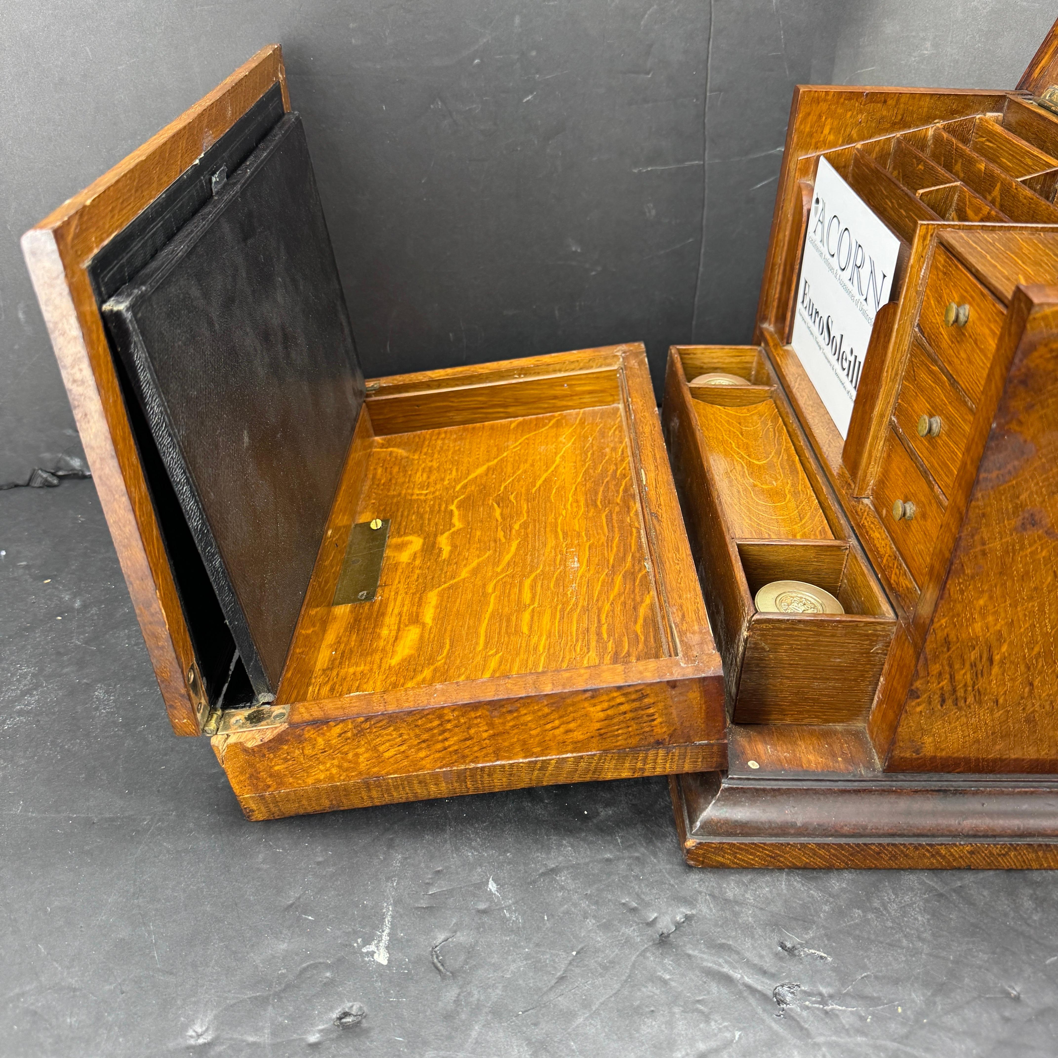 Englisch Notary Travel Mail Desk Korrespondenzkasten, um 1910 im Angebot 11