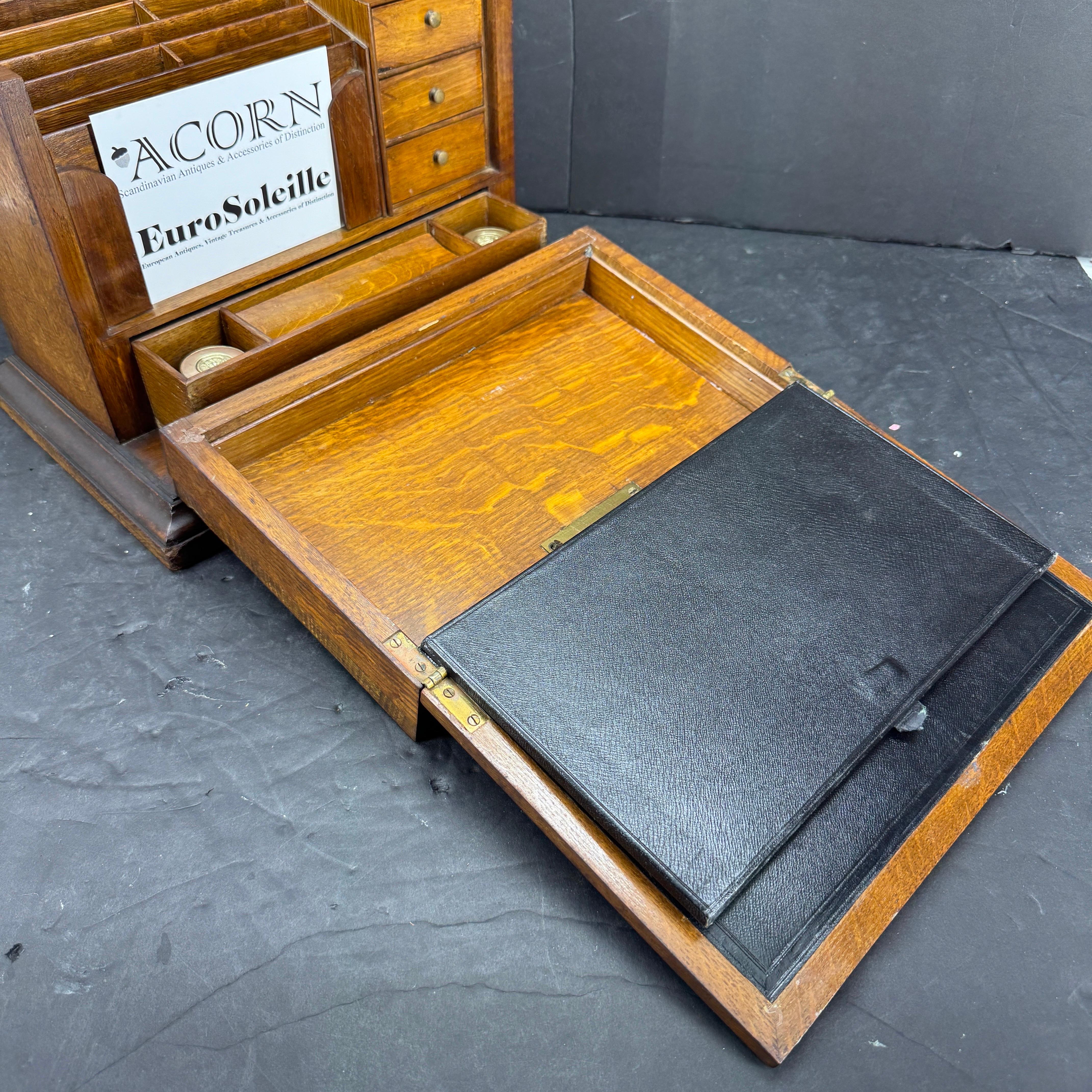 Englisch Notary Travel Mail Desk Korrespondenzkasten, um 1910 im Angebot 1