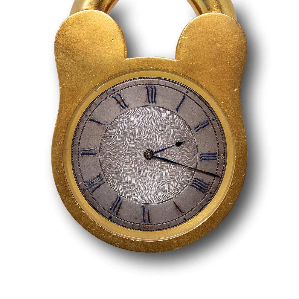 19th Century English Novelty Padlock Clock