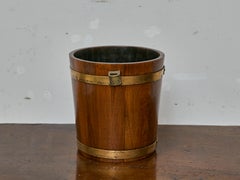 English Oak and Brass Bucket with Side Lugs, 19th Century