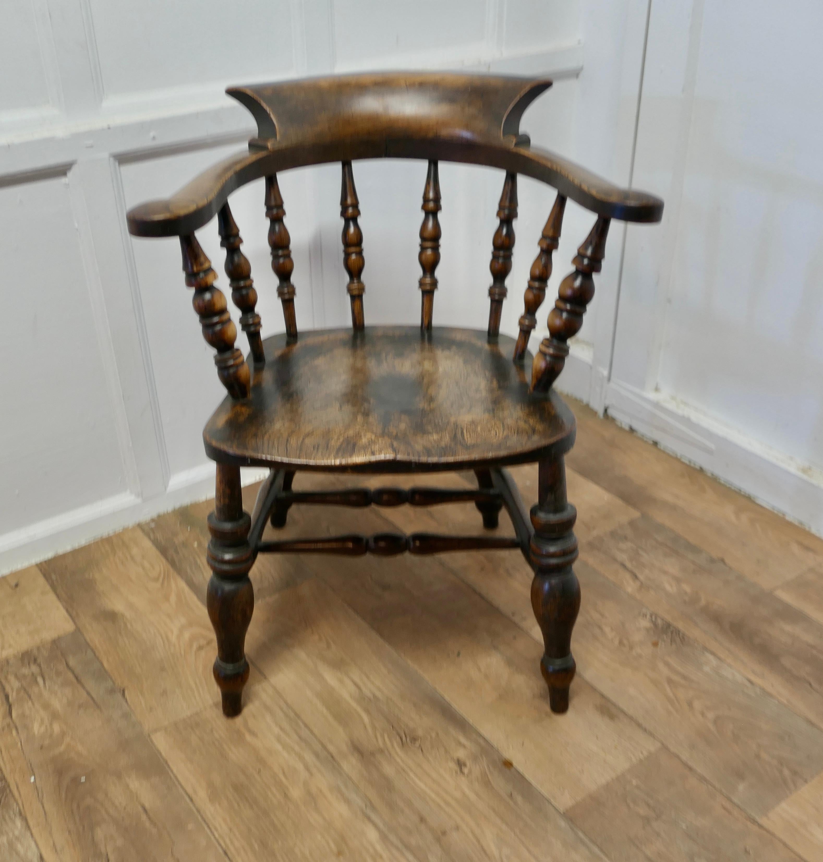 Mid-19th Century  English Oak and Elm Windsor Carver Chair     For Sale
