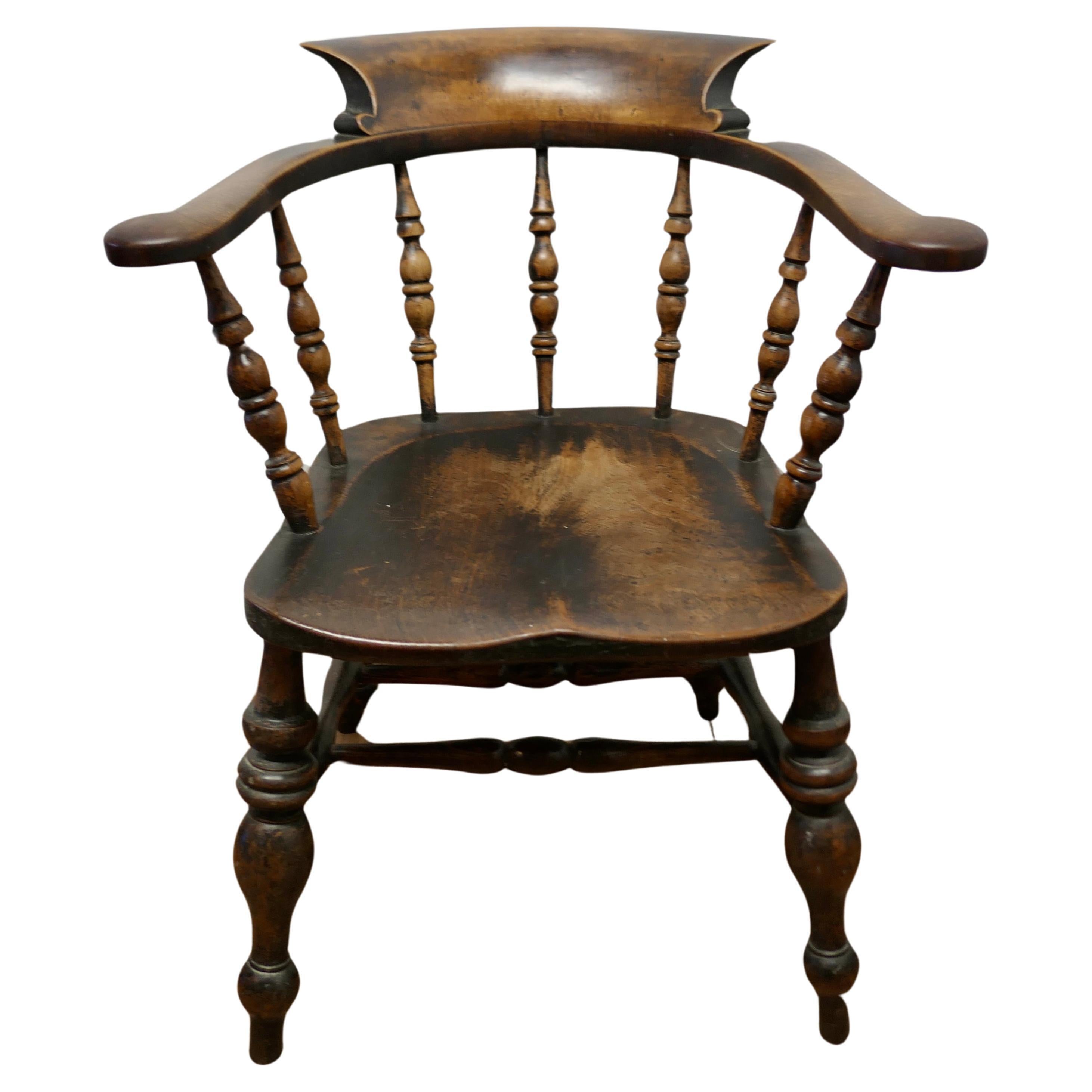  English Oak and Elm Windsor Carver Chair     For Sale