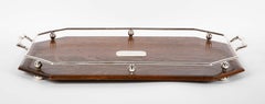 English Oak and Silvered Bronze Serving Tray