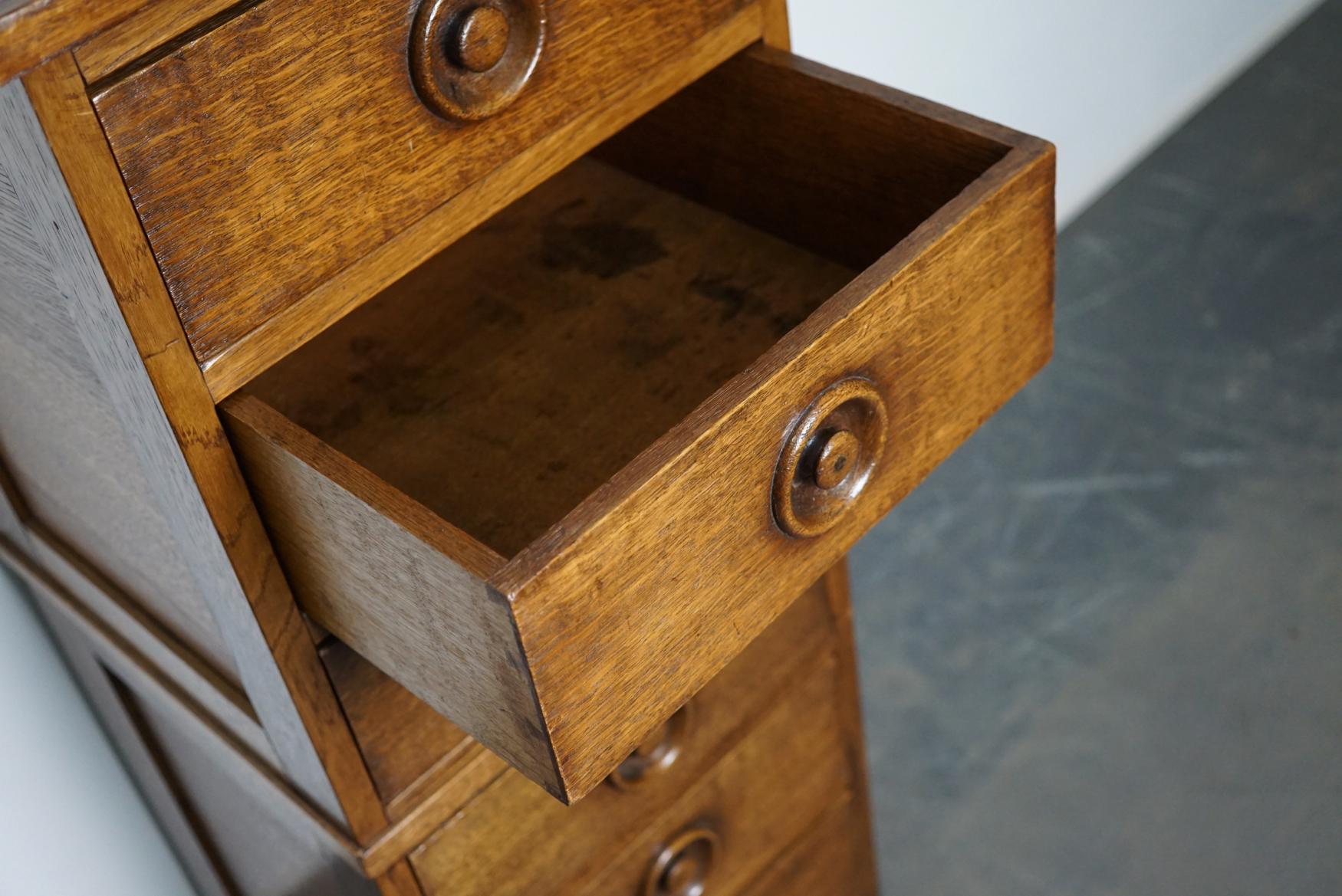 British English Oak Apothecary Cabinet, 1930s For Sale