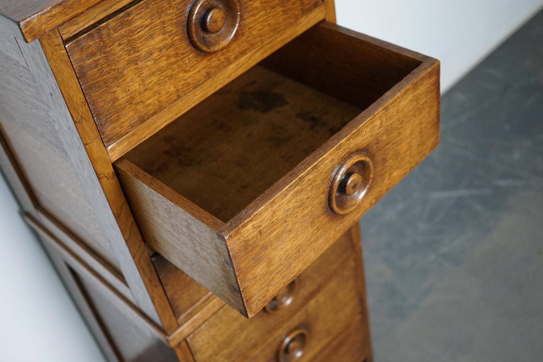 Mid-20th Century English Oak Apothecary Cabinet, 1930s For Sale
