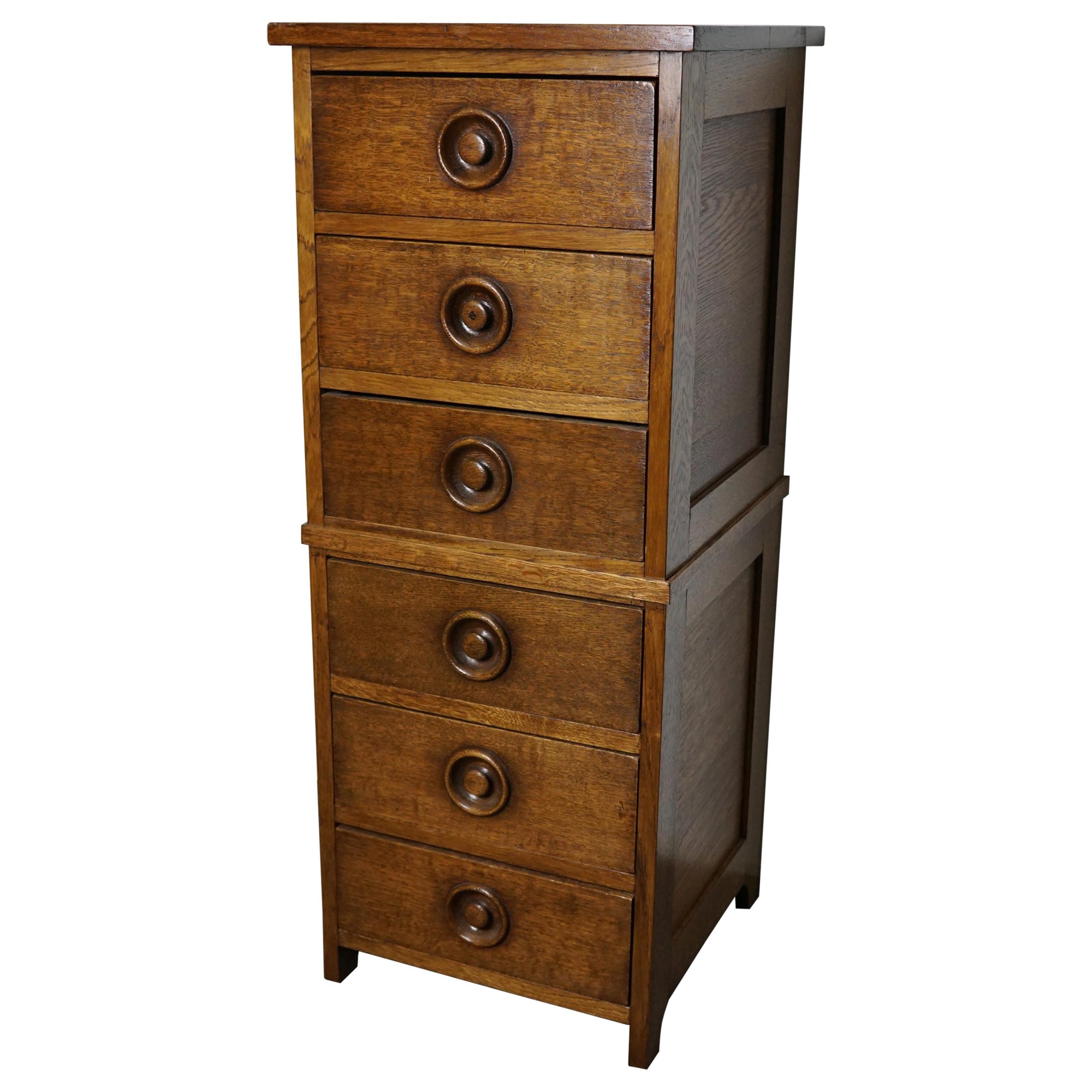 English Oak Apothecary Cabinet, 1930s For Sale